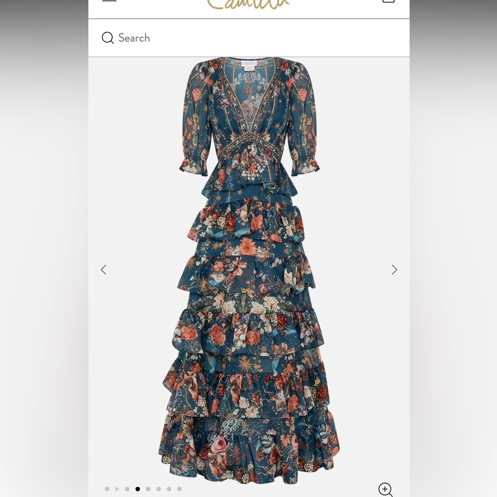 Camilla Puff Sleeve Tiered Skirt Long Dress
(She Who Wears The Crown) size S